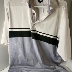 FootJoy Cream and Gray Polo with Black Accents